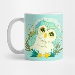 The little green owl with pattern- for Men or Women Kids Boys Girls love owl Mug